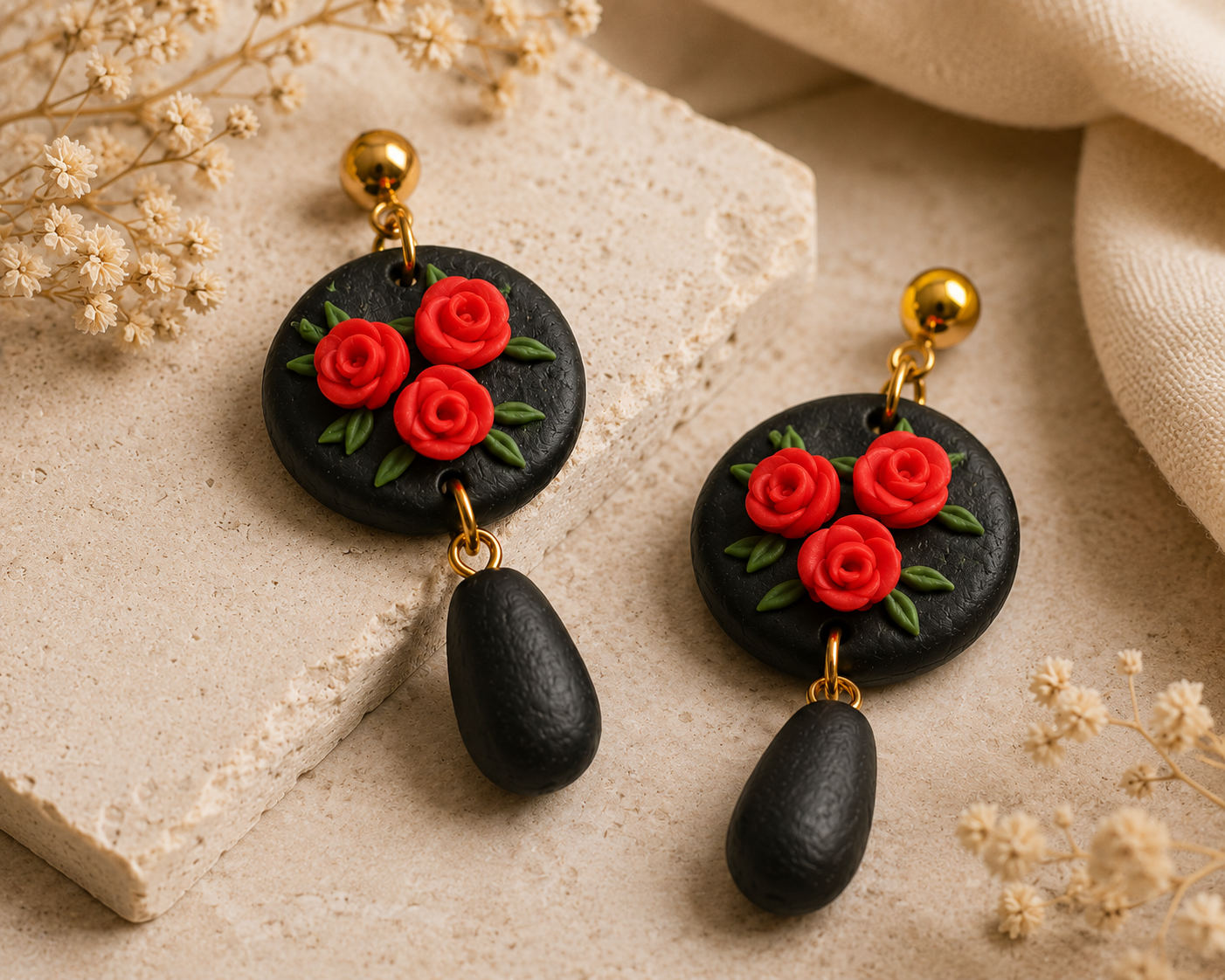 Resin Plating Resin Dangling Earrings