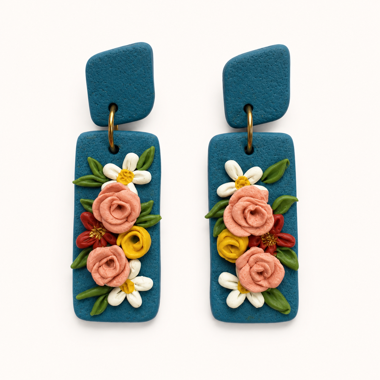 Resin Plating Resin Dangling Earrings