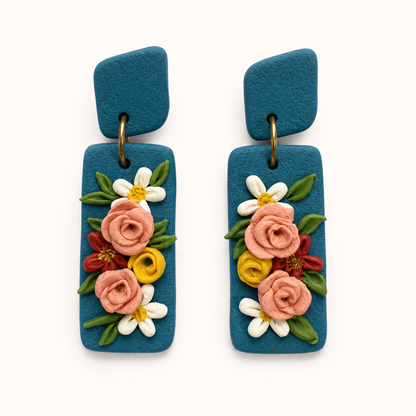 Resin Plating Resin Dangling Earrings