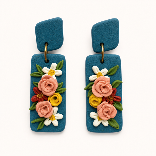Resin Plating Resin Dangling Earrings