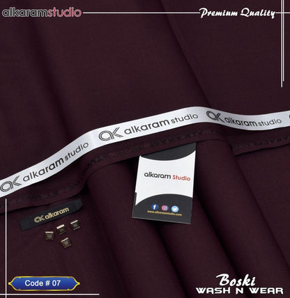 Maroon Boski Plain Suit for Men 8 Buttons Pakistan