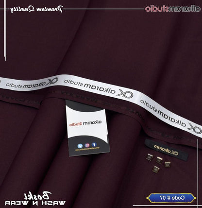 Maroon Boski Plain Suit for Men 8 Buttons Pakistan