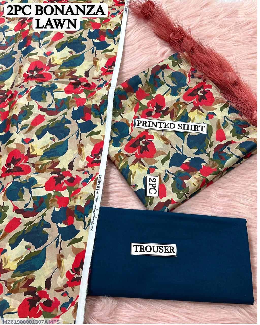2 Pcs Women's Unstitched Digital Print Suit