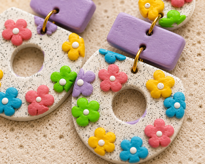 Resin Plating Resin Dangling Earrings