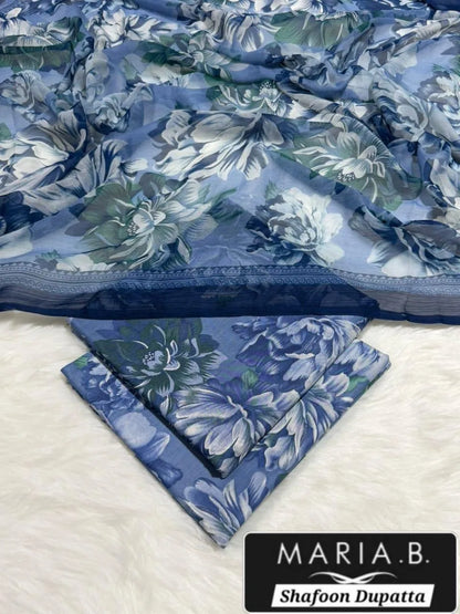 Shaojen Dupatta Blue Floral Maria B
