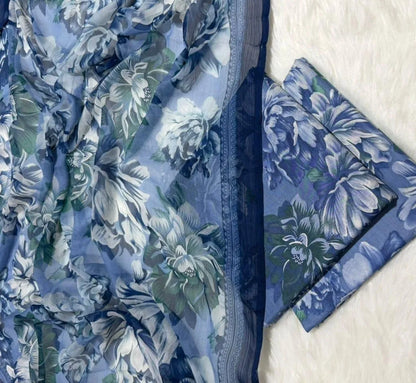 Shaojen Dupatta Blue Floral Maria B