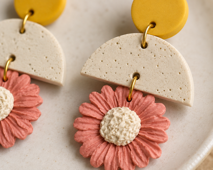Resin Plating Resin Dangling Earrings