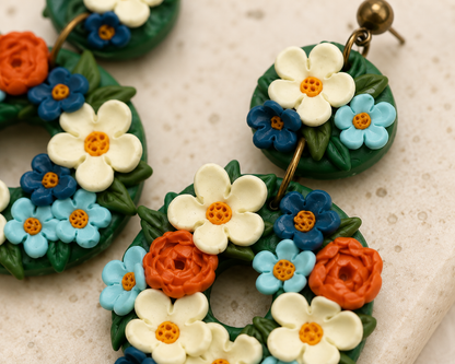 Resin Plating Resin Dangling Earrings