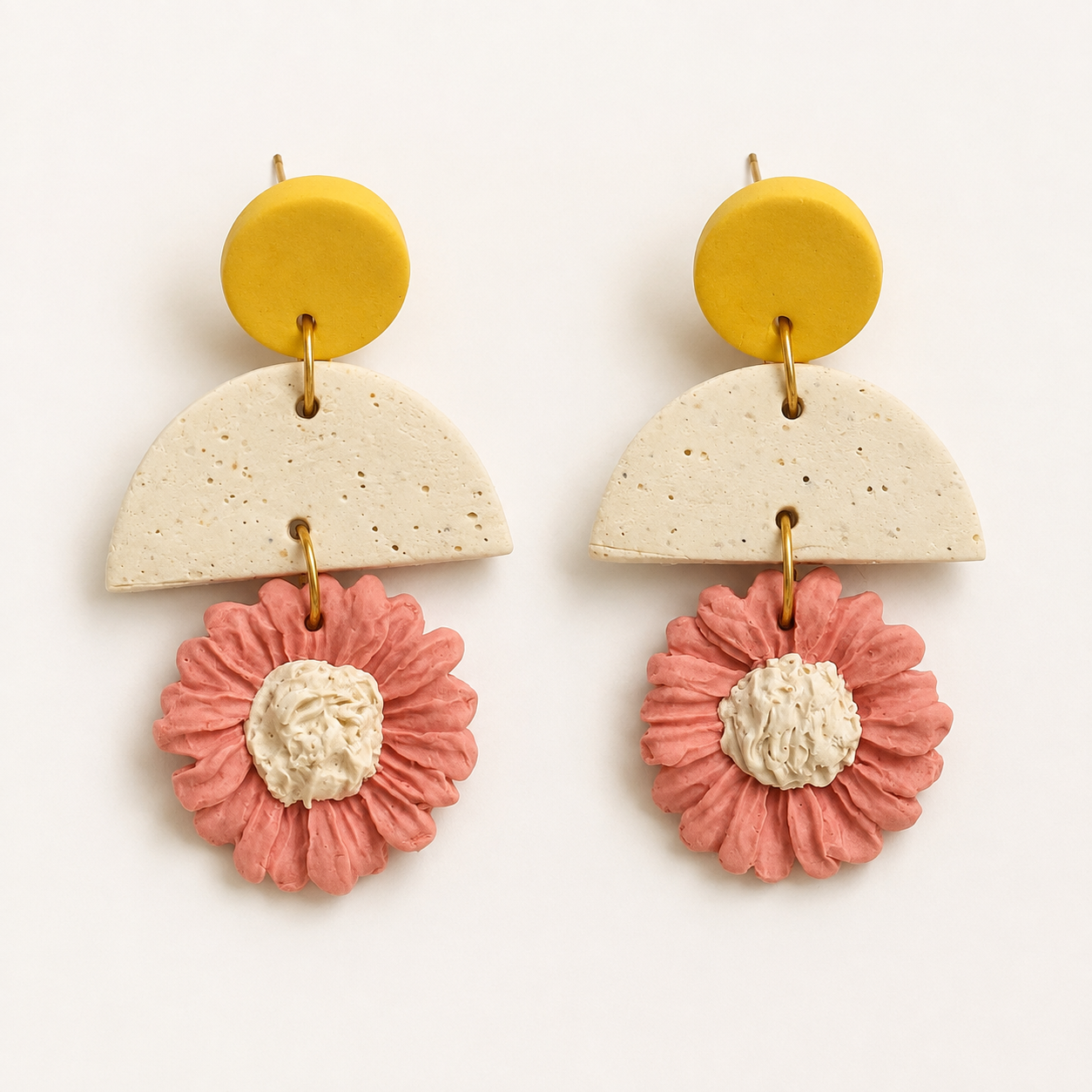 Resin Plating Resin Dangling Earrings