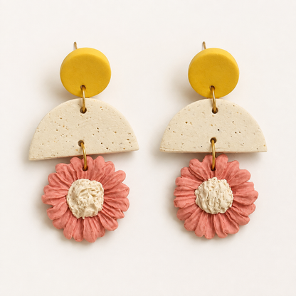 Resin Plating Resin Dangling Earrings