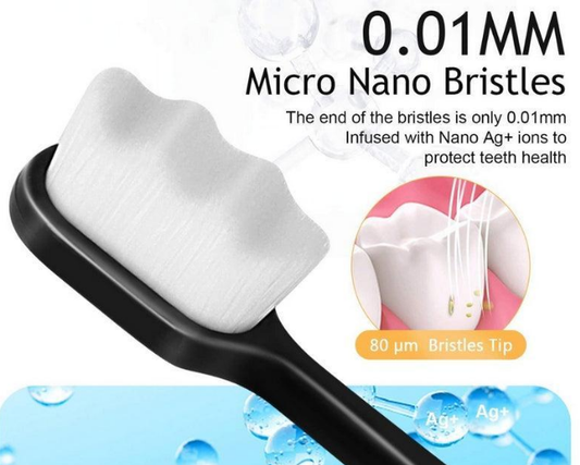 Ultra Thin Tooth Brush, Smooth White & Black Design