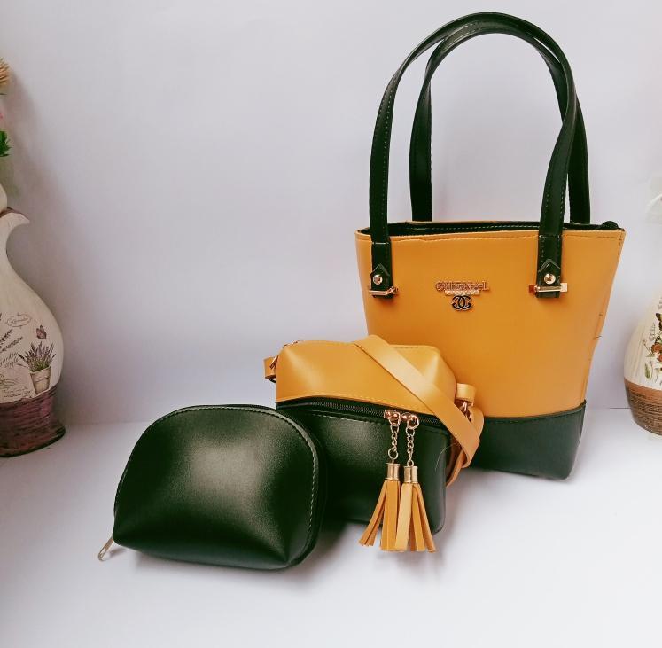 Women's Faux Leather Hand Bag Set