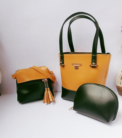 Women's Faux Leather Hand Bag Set