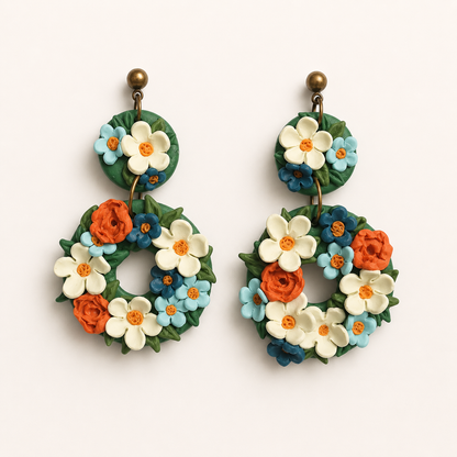 Resin Plating Resin Dangling Earrings