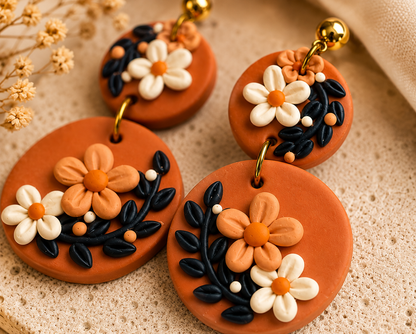 Resin Plating Resin Dangling Earrings
