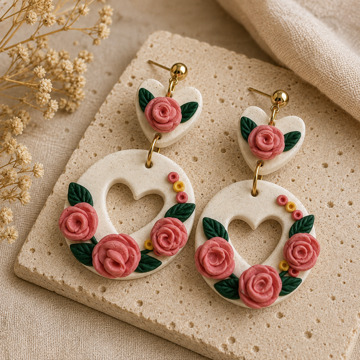 Resin Plating Resin Dangling Earrings