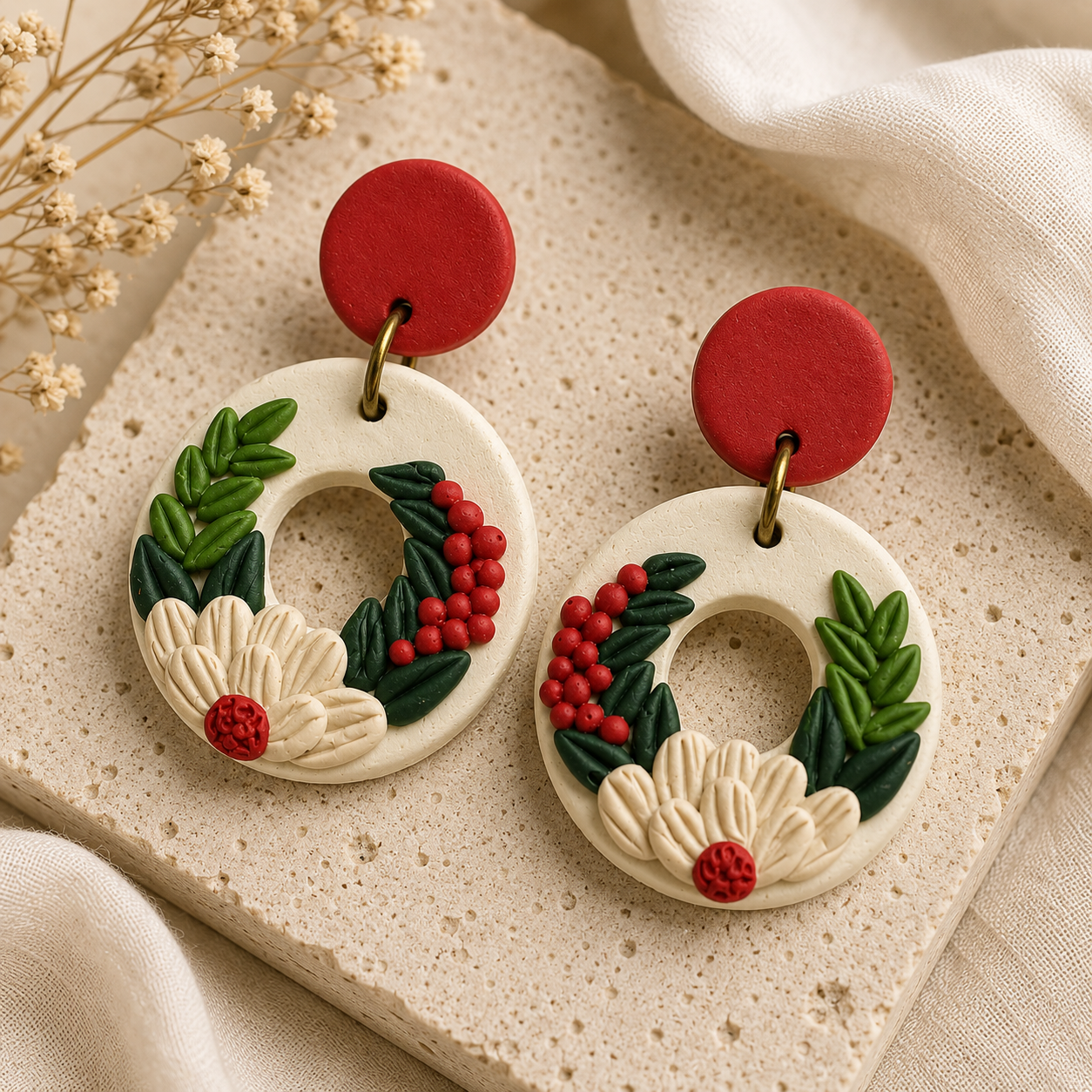 Resin Plating Resin Dangling Earrings