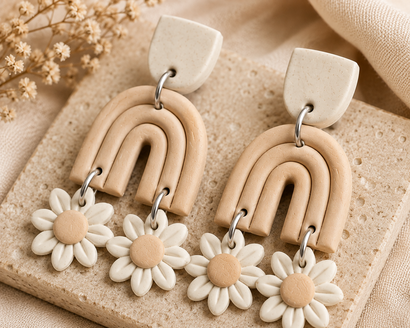 Resin Plating Resin Dangling Earrings