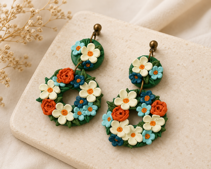 Resin Plating Resin Dangling Earrings