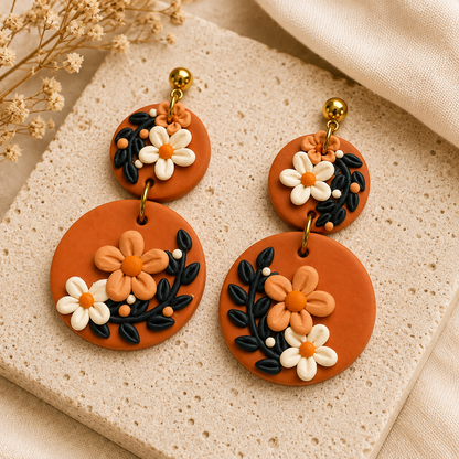 Resin Plating Resin Dangling Earrings