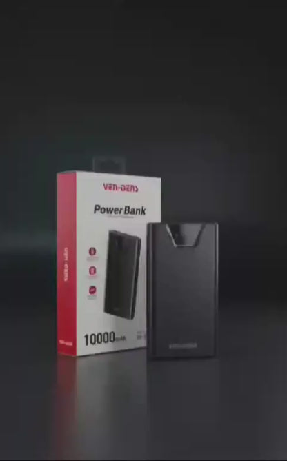 VEN-DENS 10000mAh Portable Power Bank (VD-PB041) with Charging Cable