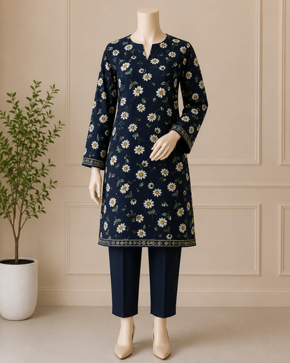 2 Pcs Women's Unstitched Digital Print Suit
