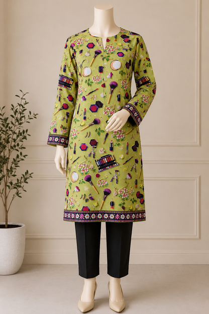 2 Pcs Women's Unstitched Digital Print Suit