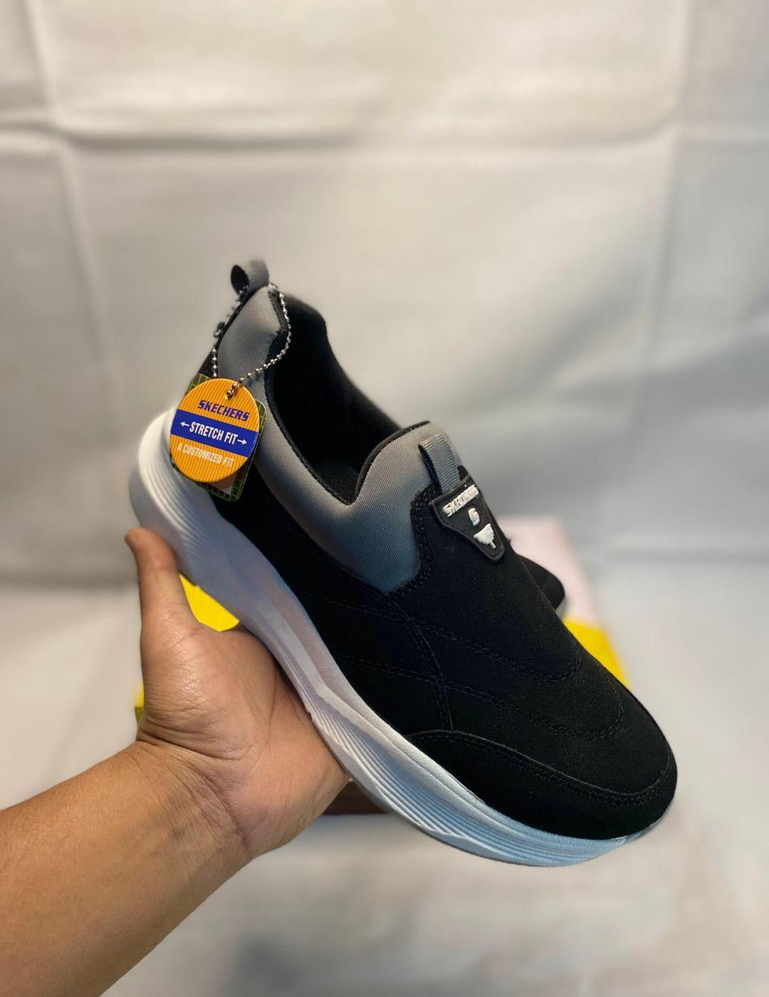 Men's EVA Fancy Skechers -Black & Mustard