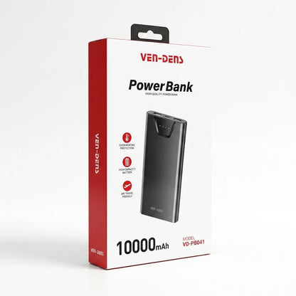 VEN-DENS 10000mAh Portable Power Bank (VD-PB041) with Charging Cable