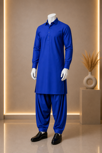 Premium Blue Boski Plain Suit for Men