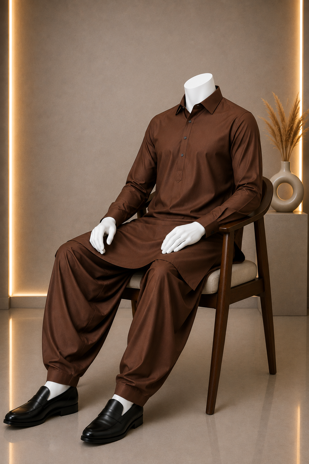Premium Brown Boski Plain Suit for Men