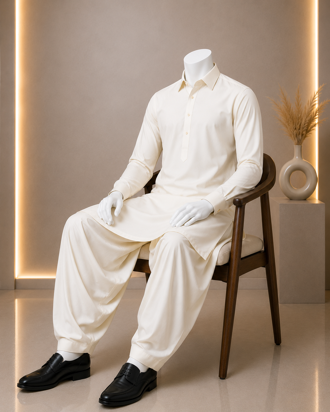 Premium Boski Plain Peach Suit for Men
