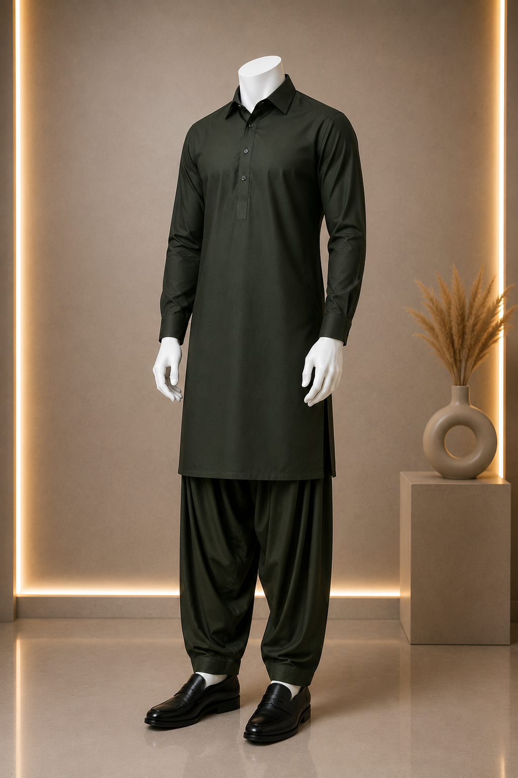 Boski Unstitched Suit Dark Green 8 Button