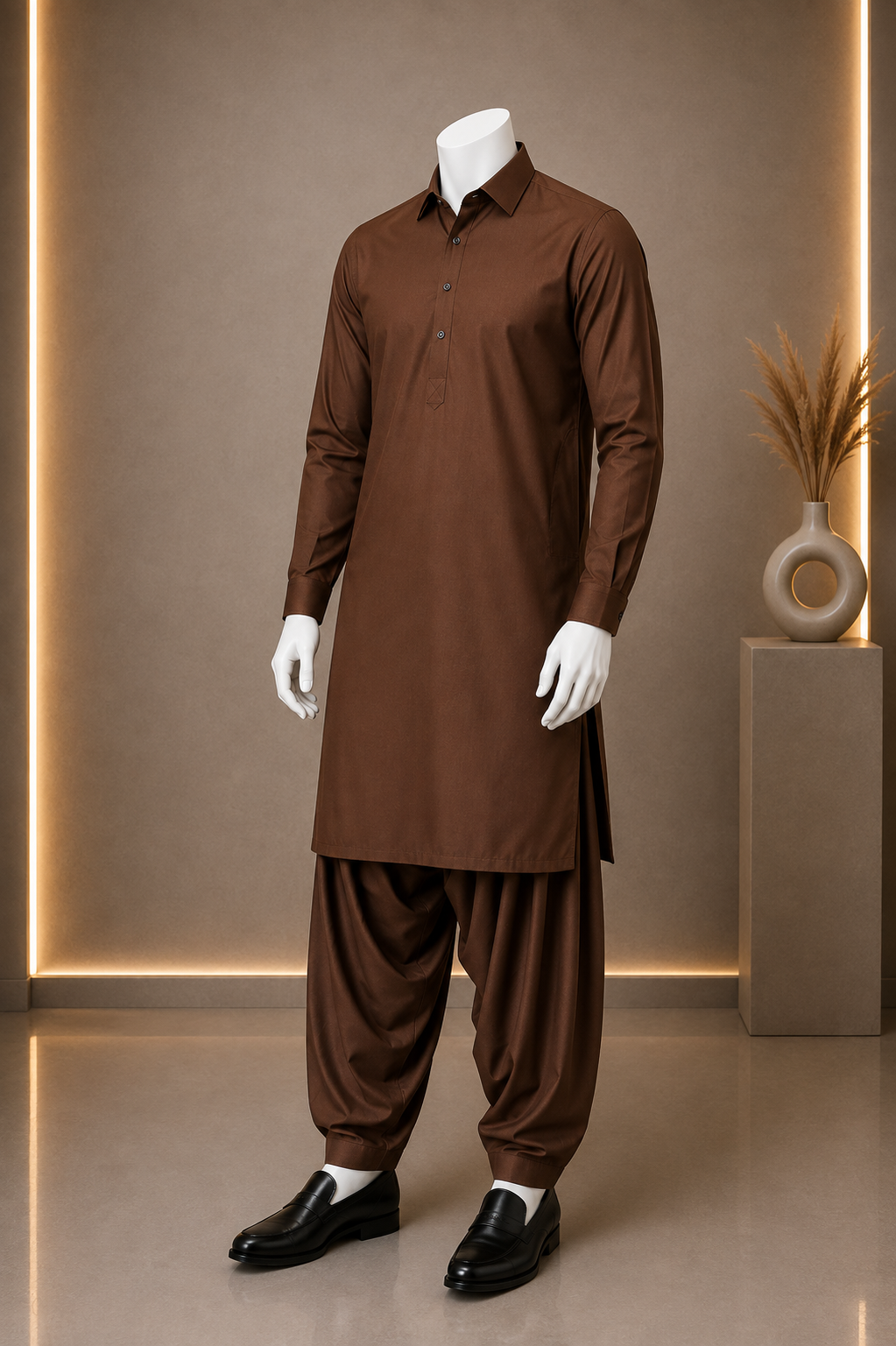 Premium Brown Boski Plain Suit for Men