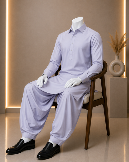 Premium Boski Plain Purple Suit for Men
