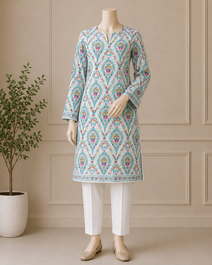 2 Pcs Women's Unstitched Digital Print Suit