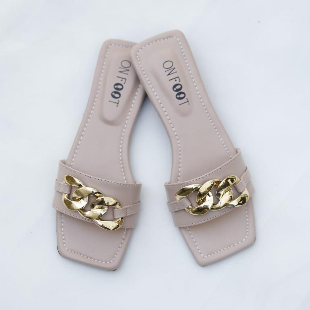 Women's Fancy Flats - Buckle Chain