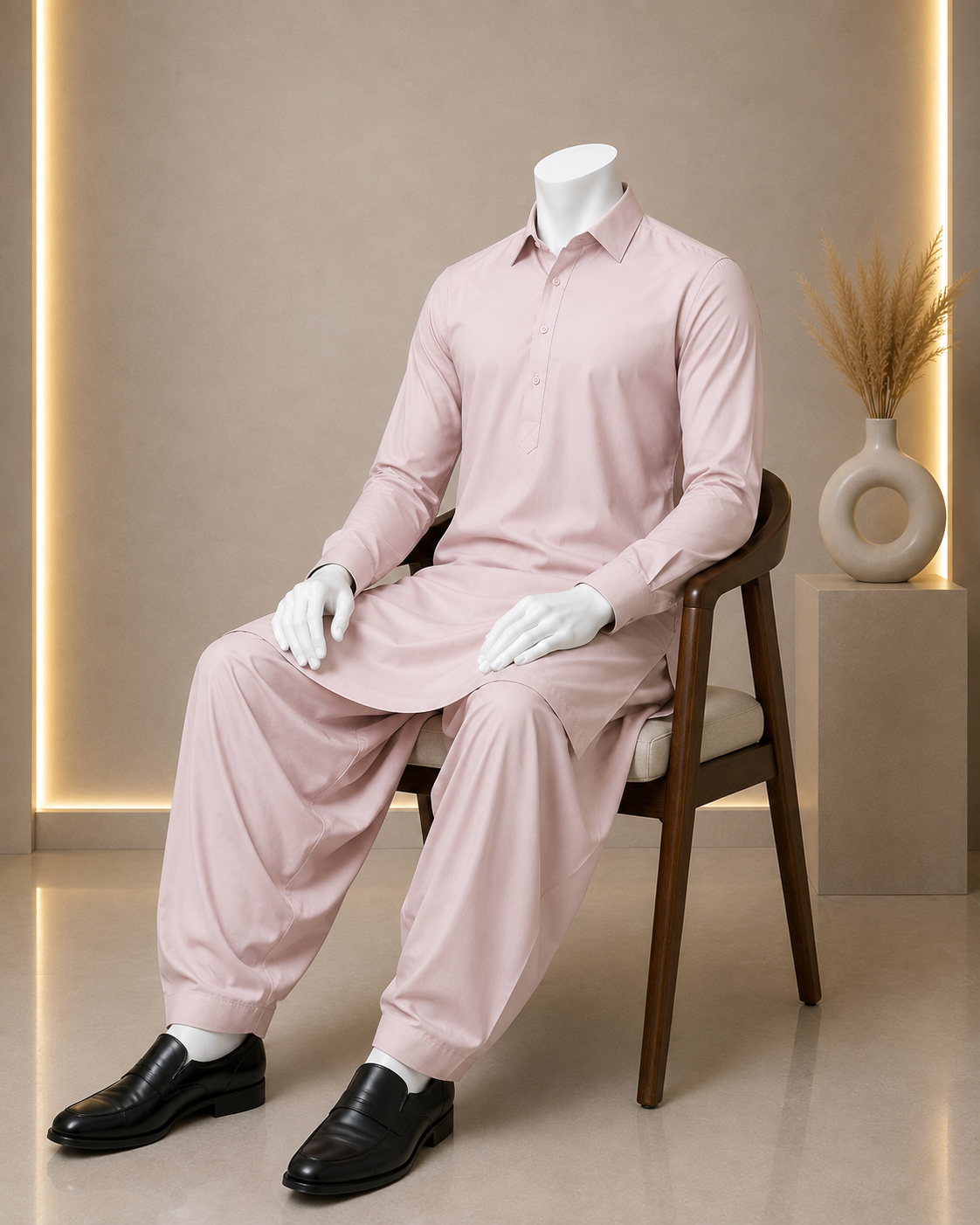 Premium Pink Boski Plain Suit for Men