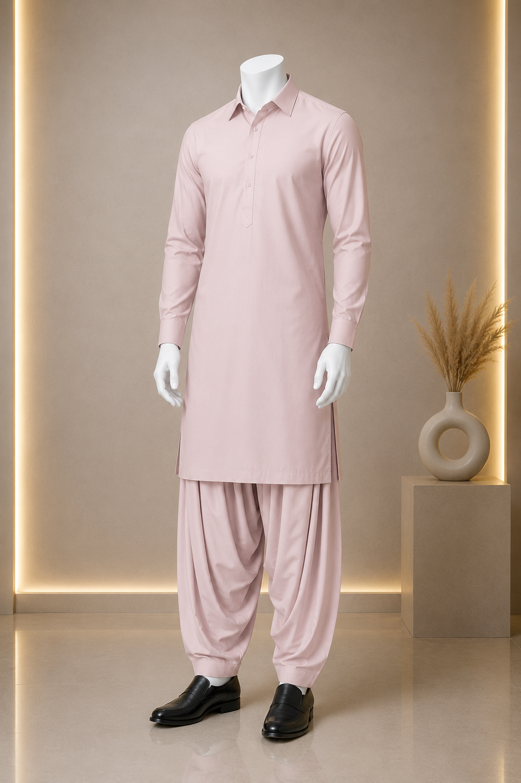 Premium Pink Boski Plain Suit for Men