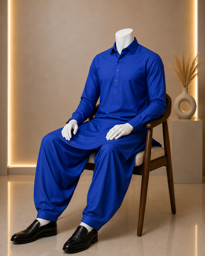 Premium Blue Boski Plain Suit for Men