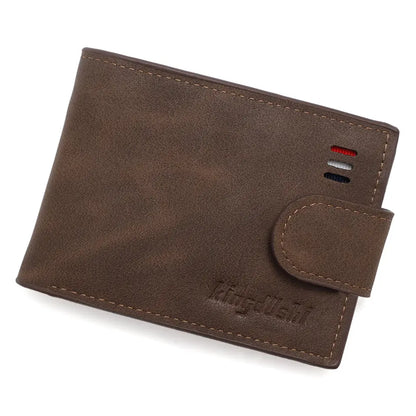 Men's Brown Leather Coin Purse Multi-Card Wallet