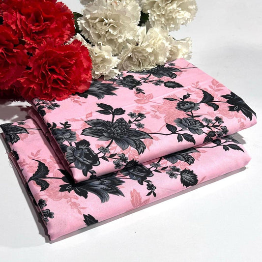 2 Pcs Women's Unstitched Printed Suit