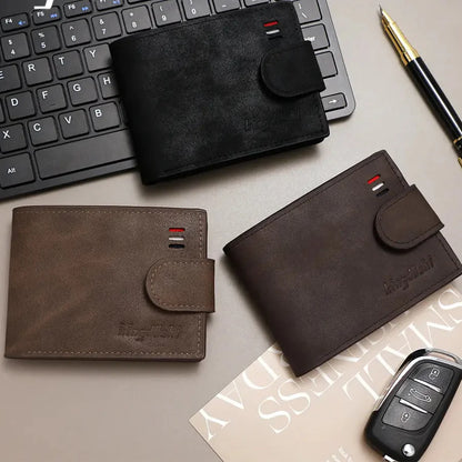 Men's Brown Leather Coin Purse Multi-Card Wallet