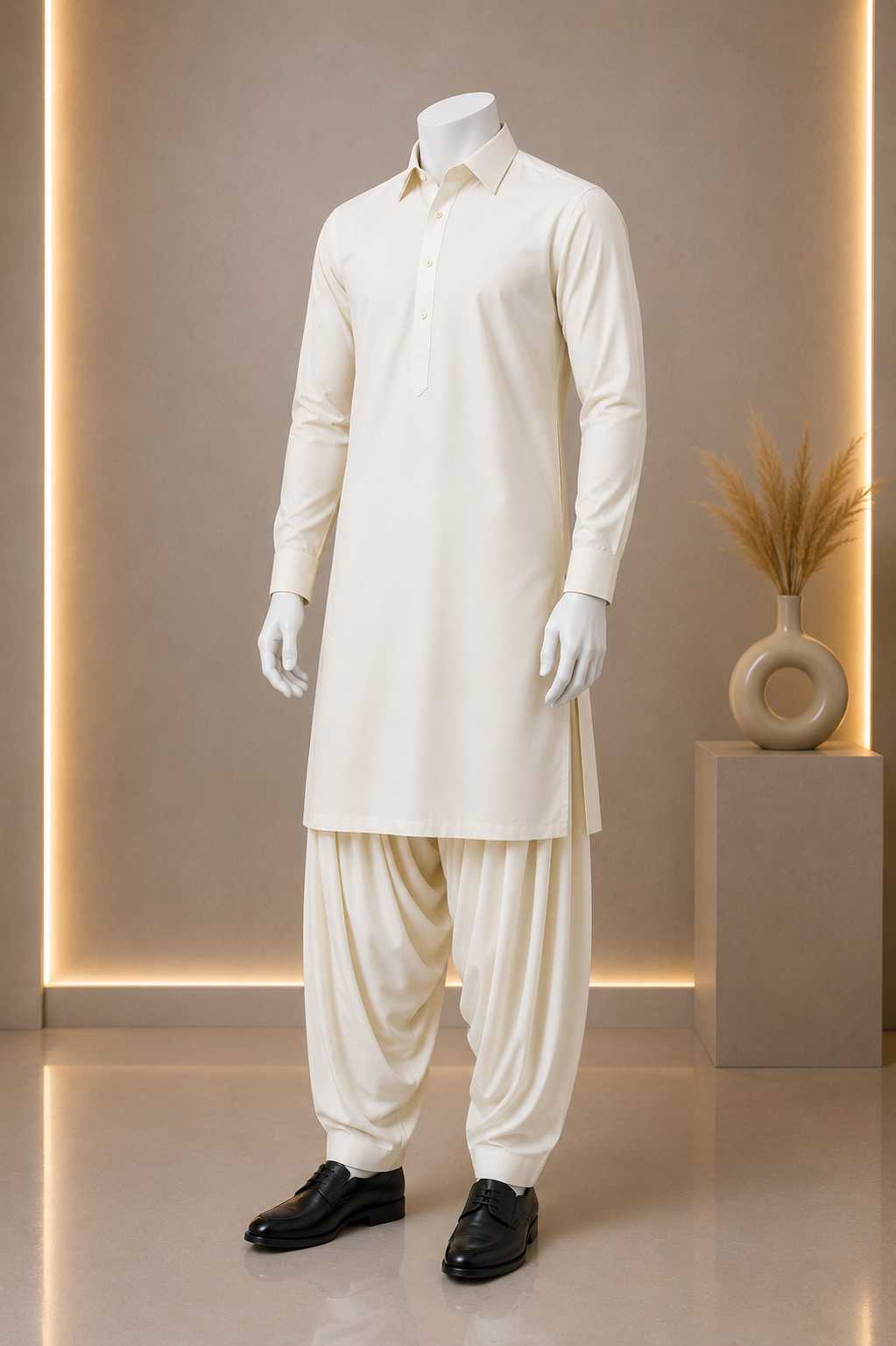 Premium Boski Plain Peach Suit for Men