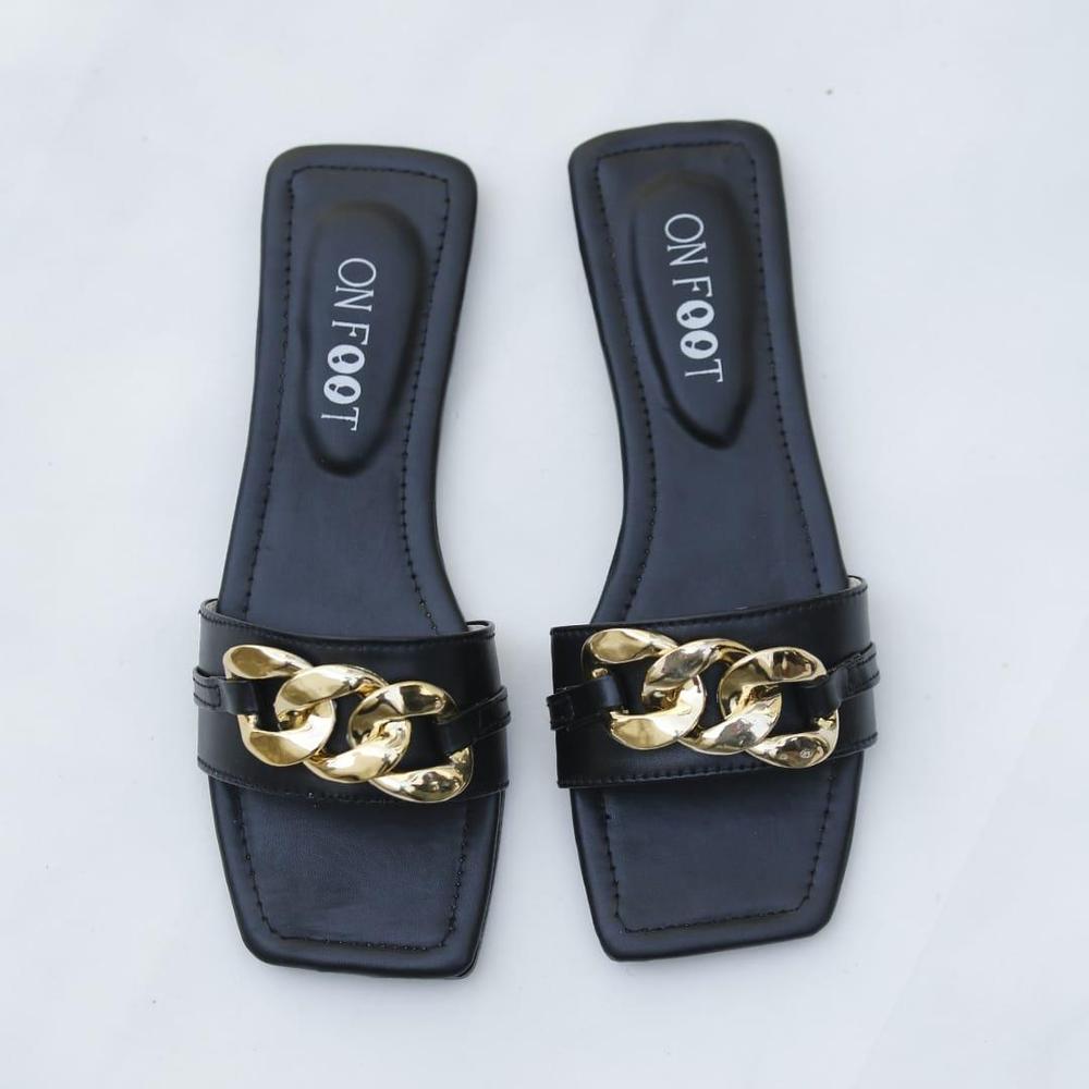 Women's Fancy Flats - Buckle Chain