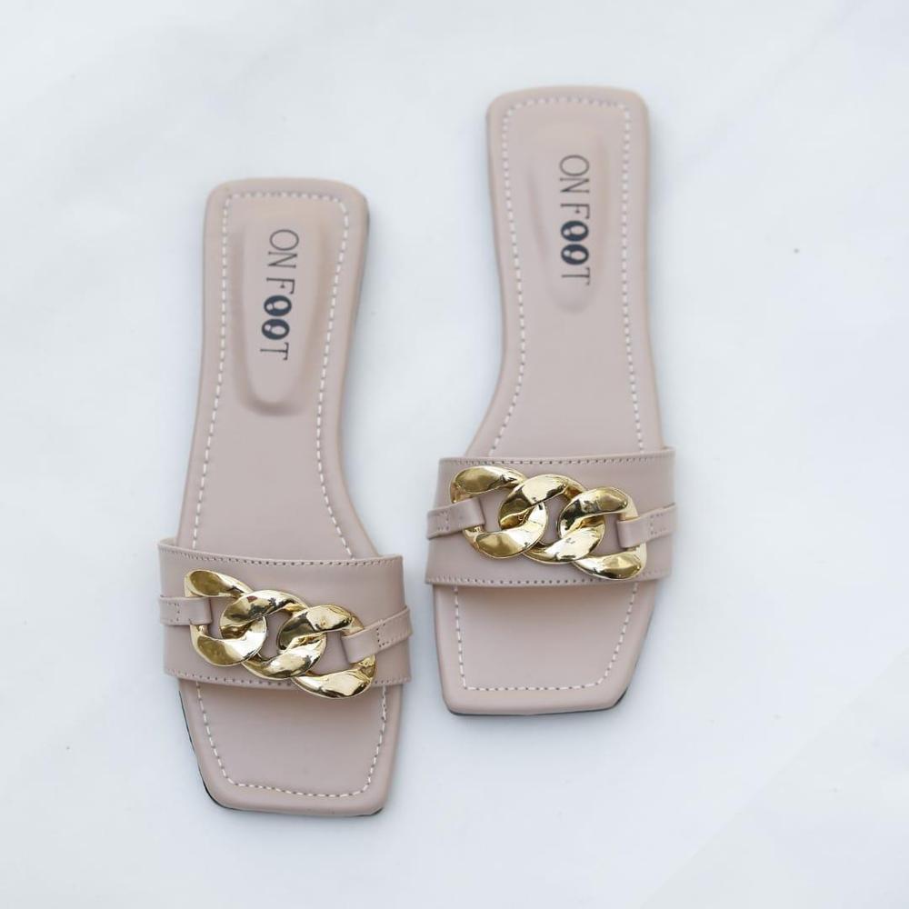 Women's Fancy Flats - Buckle Chain