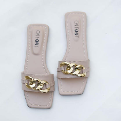 Women's Fancy Flats - Buckle Chain