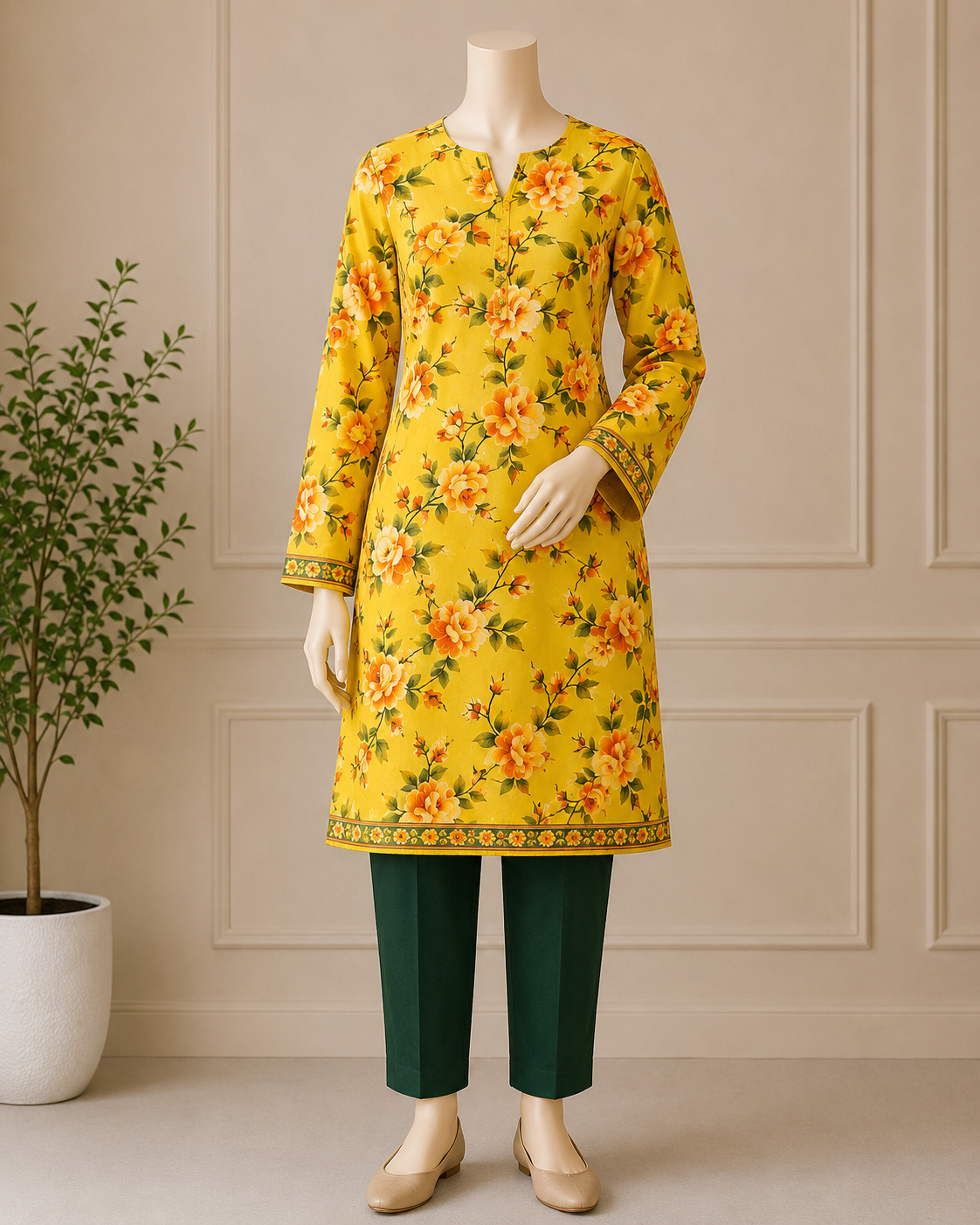 2 Pcs Women's Unstitched Digital Print Suit