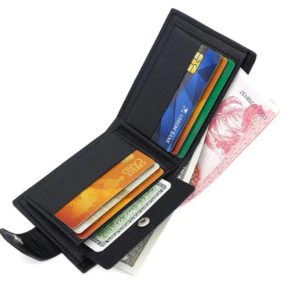 Men's Brown Leather Coin Purse Multi-Card Wallet