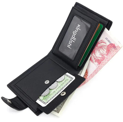 Men's Brown Leather Coin Purse Multi-Card Wallet